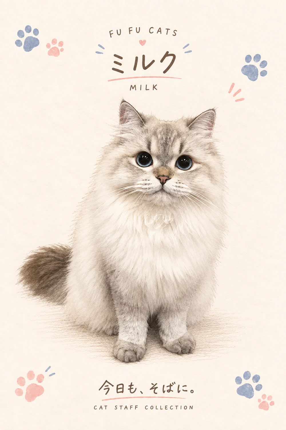 ミルクの水彩イラスト